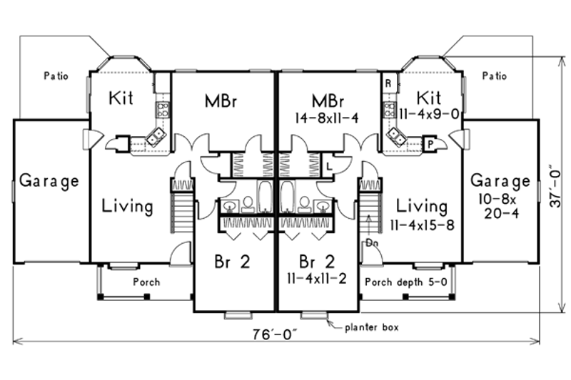 Dream House Plan - Floor Plan - Main Floor for Traditional House Plan #57-148 - 2 bed, 1 bath