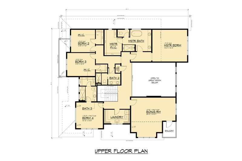 Home Plan - Floor Plan - Upper Floor for Modern House Plan #1066-320 - 5 bed, 4.5 bath
