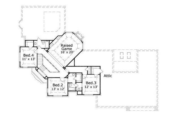 Floor Plan - Upper Floor for Traditional House Plan #411-241 - 4 bed, 3 bath