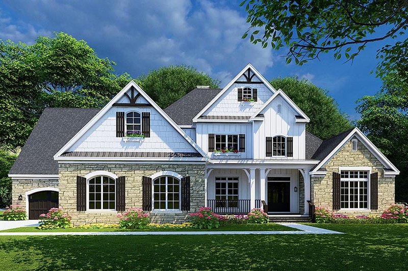 House Blueprint - Craftsman Exterior - Front Elevation Plan #923-233