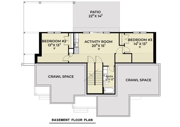 Contemporary Floor Plan - Lower Floor Plan #1070-215