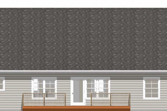 Exterior - Rear Elevation for Farmhouse House Plan #1109-29 - 2 bed, 2 bath