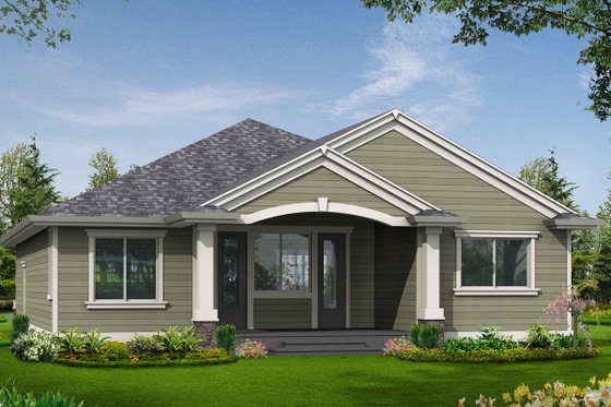 Exterior - Rear Elevation for Traditional House Plan #132-195 - 3 bed, 2 bath