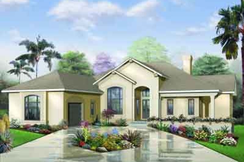 Dream House Plan - Mediterranean Exterior - Front Elevation Plan #23-559