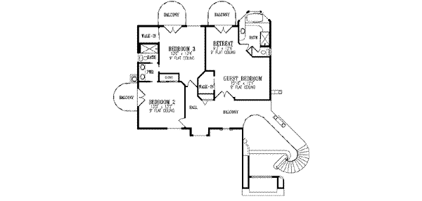 House Plan Design - Adobe / Southwestern Floor Plan - Upper Floor Plan #1-905