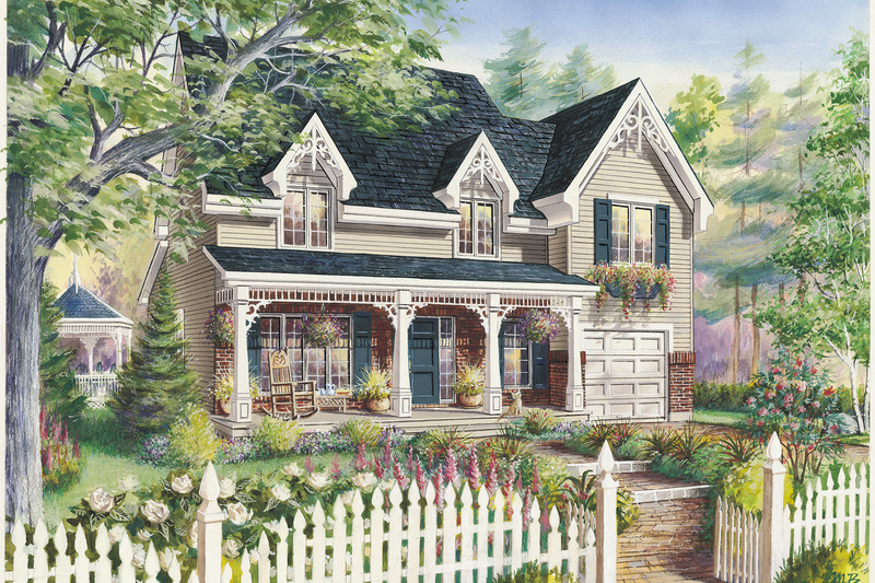 Architectural House Design - Country Exterior - Front Elevation Plan #25-4791