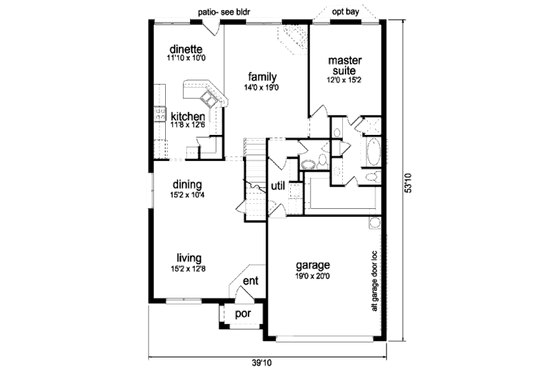 Floor Plan - Main Floor for Traditional House Plan #84-400 - 5 bed, 2.5 bath