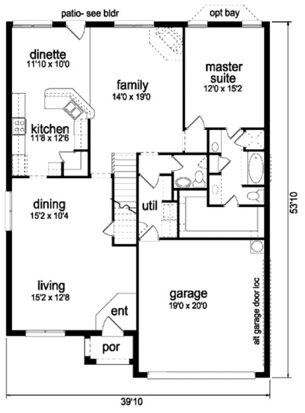 Architectural House Design - Traditional Floor Plan - Main Floor Plan #84-400
