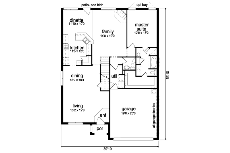 Architectural House Design - Floor Plan - Main Floor for Traditional House Plan #84-400 - 5 bed, 2.5 bath
