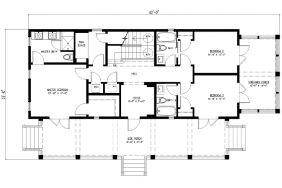 Floor Plan - Main Floor for Beach House Plan #443-4 - 3 bed, 4 bath