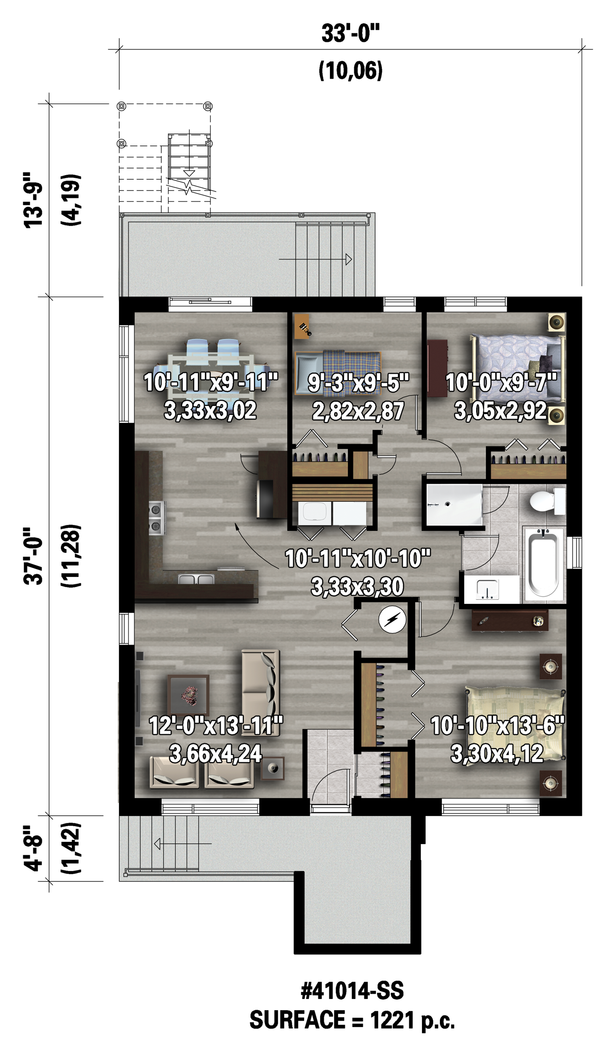 Contemporary Floor Plan - Lower Floor Plan #25-4548