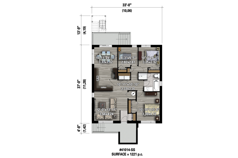 Architectural House Design - Floor Plan - Lower Floor 1 for Contemporary House Plan #25-4548 - 9 bed, 3 bath