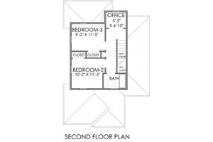 Floor Plan - Upper Floor for Craftsman House Plan #518-7 - 3 bed, 2 bath