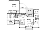European Style House Plan - 3 Beds 2 Baths 1672 Sq/Ft Plan #45-271 
