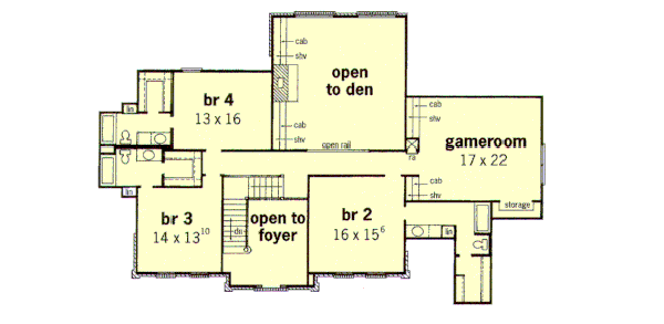 European Floor Plan - Upper Floor Plan #16-236