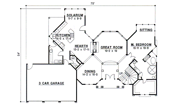 European Floor Plan - Main Floor Plan #67-418