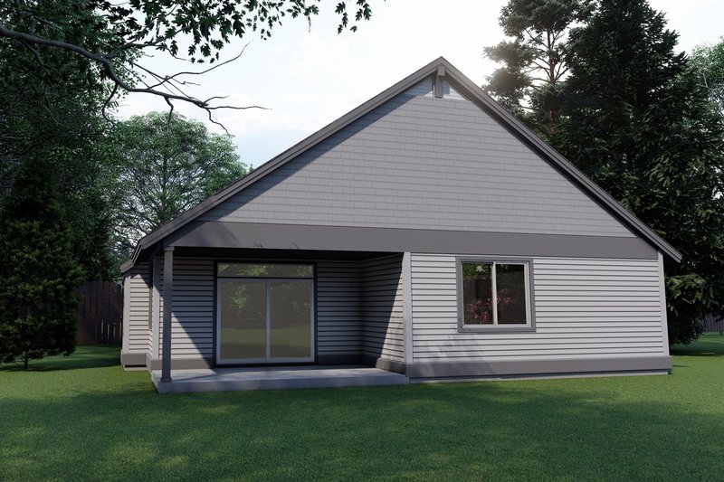 Home Plan - Exterior - Rear Elevation for Craftsman House Plan #53-515 - 3 bed, 2 bath