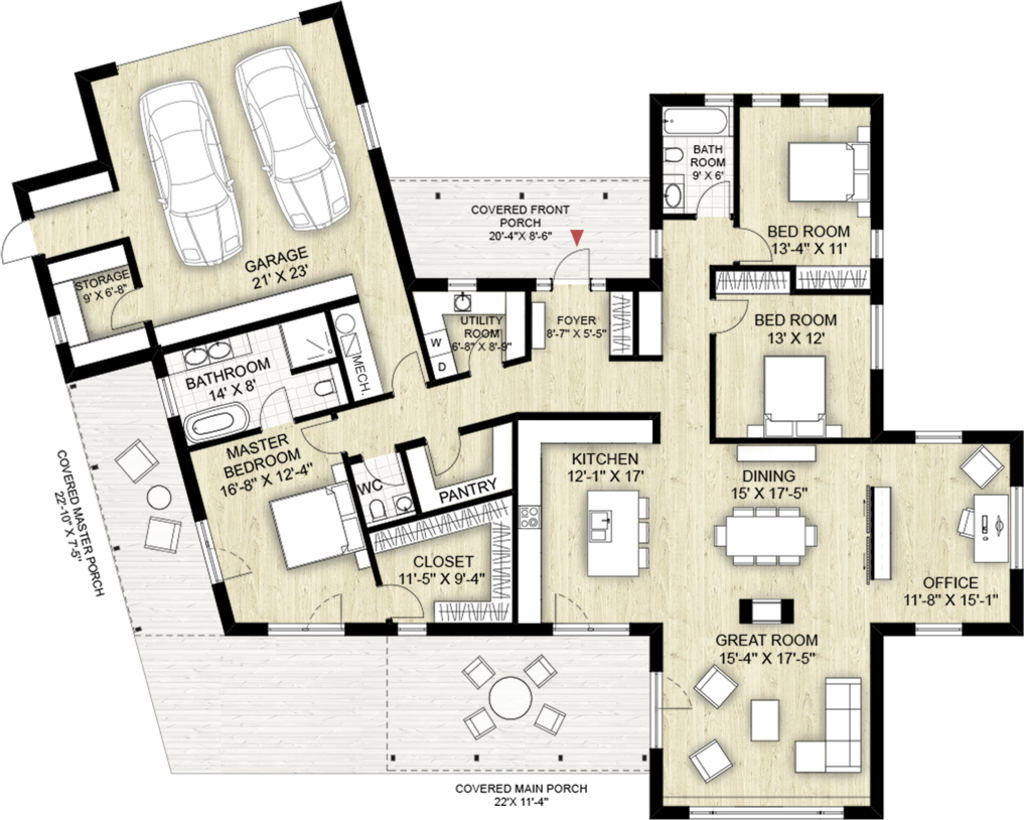 Modern Style House Plan 3 Beds 2 5 Baths 2116 Sq Ft Plan 924 4