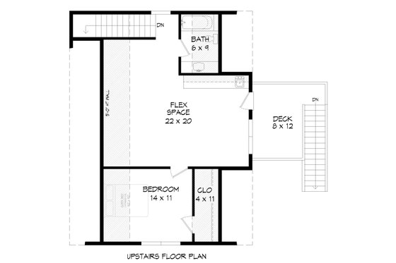 Floor Plan - Upper Floor for Country House Plan #932-91 - 1 bed, 1 bath