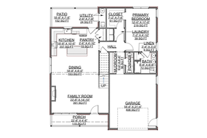 Floor Plan - Main Floor for Craftsman House Plan #1116-19 - 4 bed, 3.5 bath