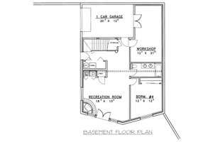 Floor Plan - Lower Floor for Log House Plan #117-415 - 4 bed, 3 bath