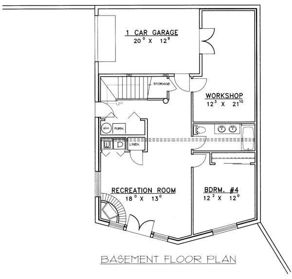 House Design - Log Floor Plan - Lower Floor Plan #117-415