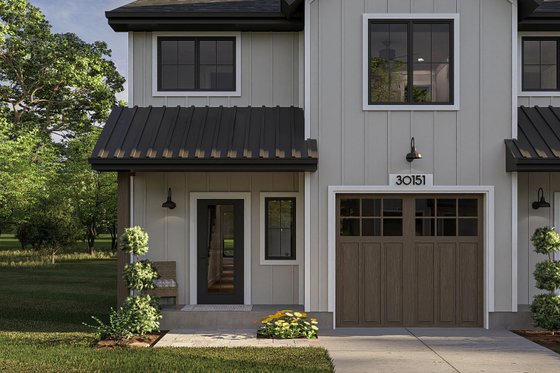 Exterior - Covered Porch for Modern House Plan #455-420 - 3 bed, 2.5 bath