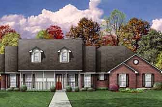 Exterior - Front Elevation for Country House Plan #84-163 - 3 bed, 2 bath