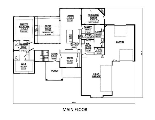 Country Floor Plan - Main Floor Plan #1089-22