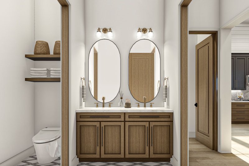 House Blueprint - Interior - Bathroom for Barndominium House Plan #455-543 - 2 bed, 1 bath