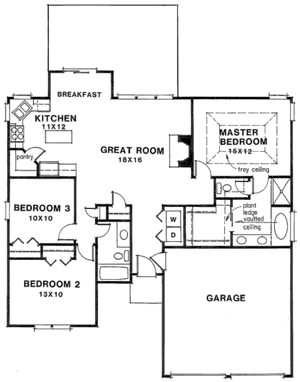 Architectural House Design - Traditional Floor Plan - Main Floor Plan #129-151