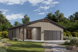 Dream House Plan - Exterior - Front Elevation for Cabin House Plan #20-2654 - 1 bed, 1 bath