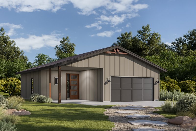 Dream House Plan - Exterior - Front Elevation 2 for Cabin House Plan #20-2654 - 1 bed, 1 bath