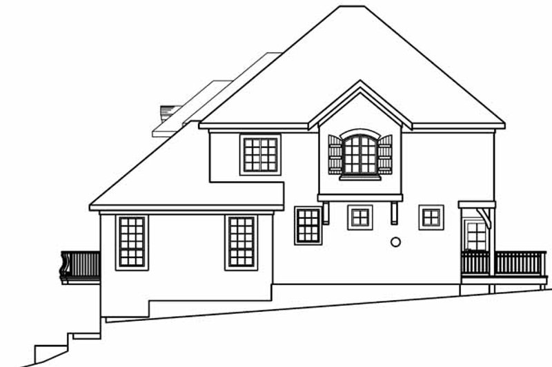 Home Plan - Exterior - Other Elevation 1 for European House Plan #124-542 - 4 bed, 3.5 bath