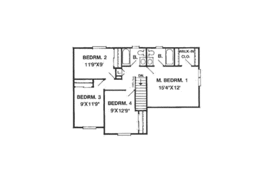 Floor Plan - Upper Floor for Traditional House Plan #116-180 - 4 bed, 3 bath
