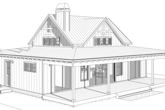 Exterior - Other Elevation 1 for Farmhouse House Plan #895-165 - 2 bed, 2 bath