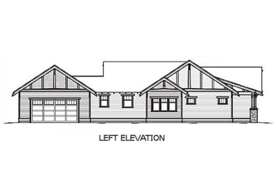 Bungalow style, Craftsman design home, left elevation