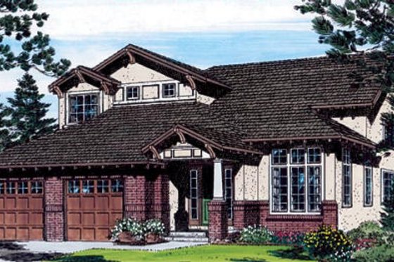Exterior - Front Elevation for Bungalow House Plan #312-370 - 4 bed, 3 bath