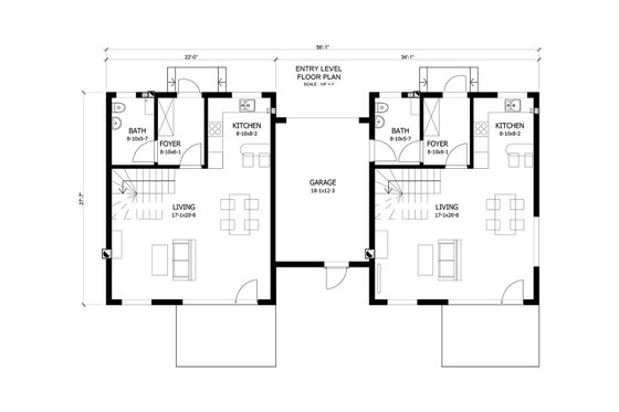 Floor Plan - Main Floor for Contemporary House Plan #538-15 - 3 bed, 1.5 bath
