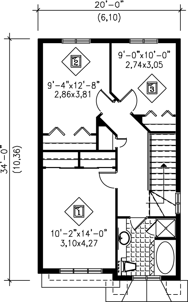 Traditional Floor Plan - Upper Floor Plan #25-2146