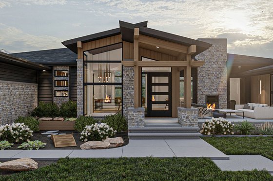 Exterior - Other Elevation 7 for Prairie House Plan #455-304 - 3 bed, 2.5 bath