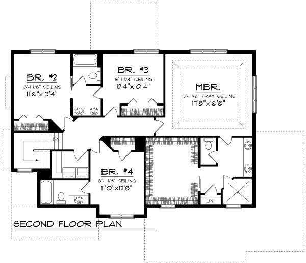 Architectural House Design - Prairie Floor Plan - Upper Floor Plan #70-1178