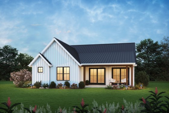 Exterior - Rear Elevation for Farmhouse House Plan #48-1065 - 4 bed, 2 bath