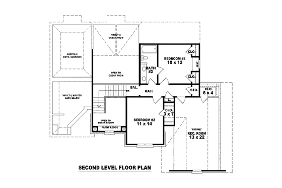 Floor Plan - Upper Floor for European House Plan #81-1426 - 3 bed, 2.5 bath