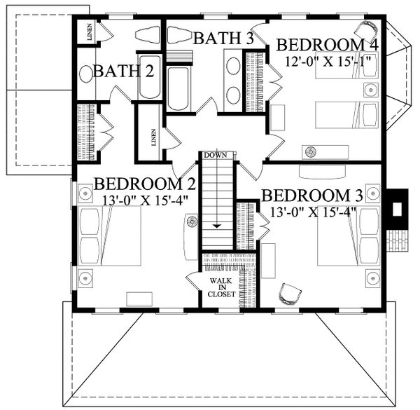 House Blueprint - Country Floor Plan - Upper Floor Plan #137-378