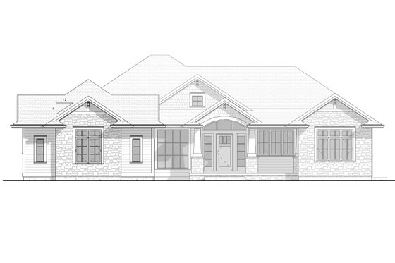 Exterior - Front Elevation 3 for Craftsman House Plan #1086-7 - 2 bed, 2.5 bath