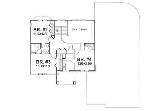 Floor Plan - Upper Floor House Plan #50-112 - 4 bed, 2 bath