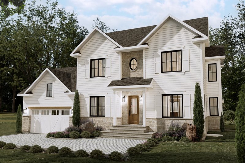 House Blueprint - Farmhouse Exterior - Front Elevation Plan #23-2392
