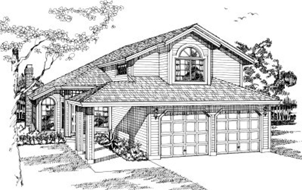 Exterior - Front Elevation 2 for Traditional House Plan #47-611 - 3 bed, 2.5 bath