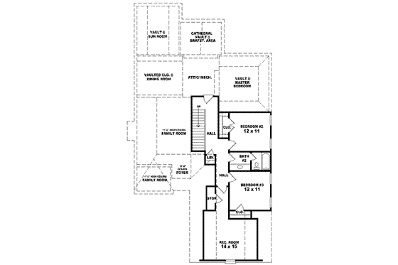 Floor Plan - Upper Floor for Traditional House Plan #81-930 - 3 bed, 2.5 bath